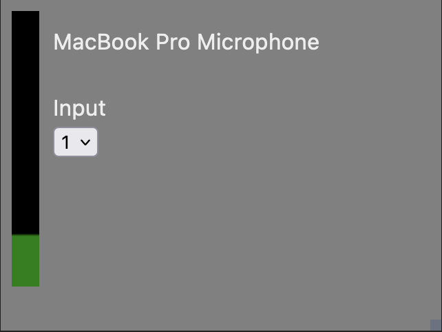 Screenshot of Audio Input