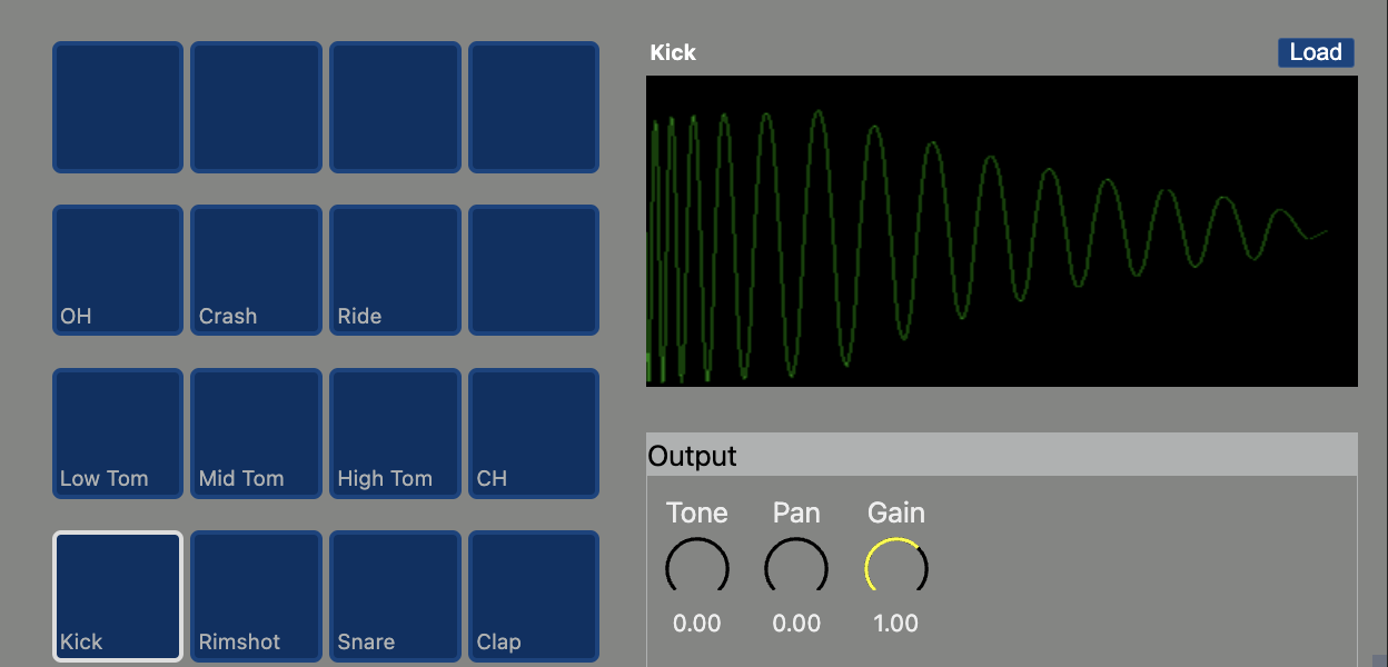 Screenshot of DRM-16 DrumComputer