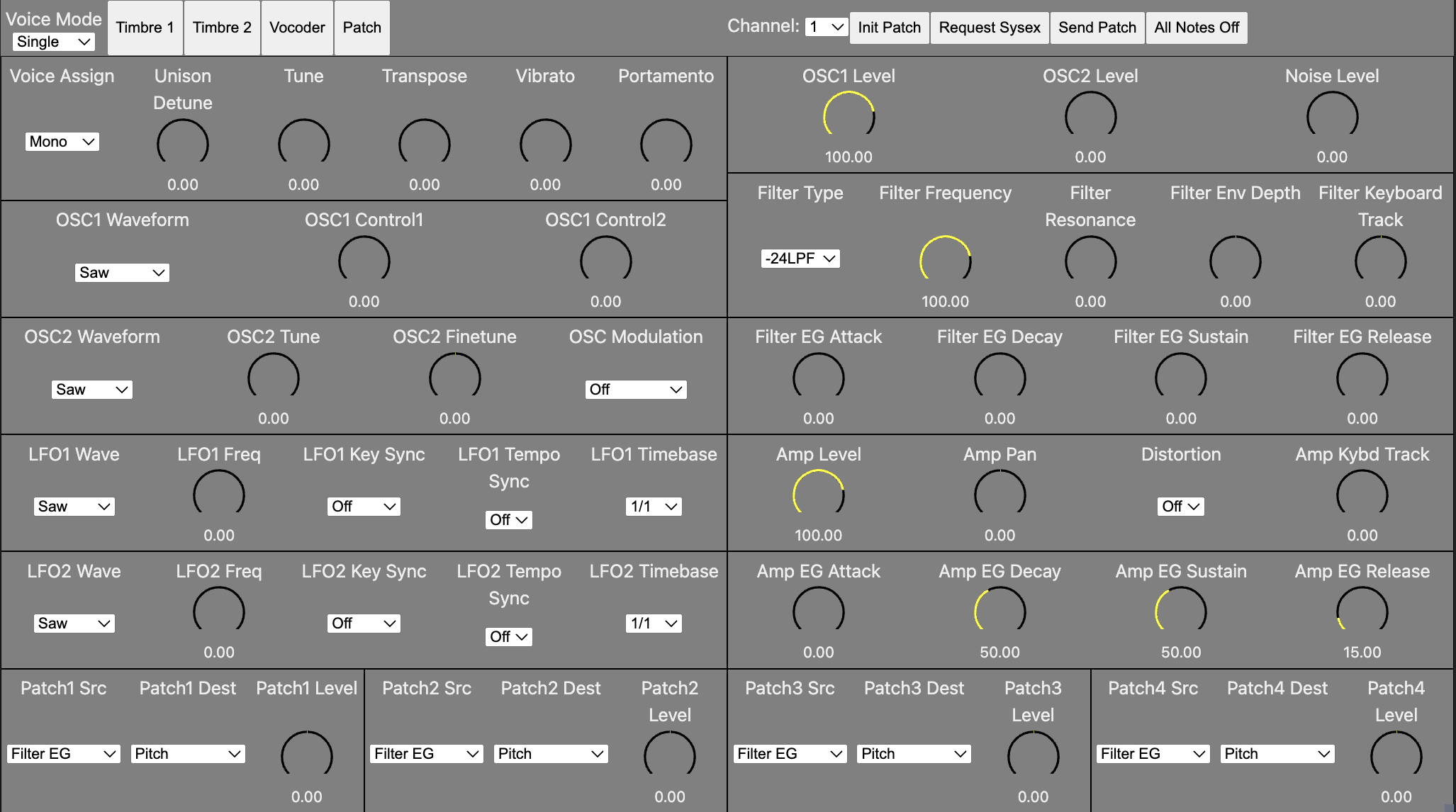 Screenshot of Microkorg Editor
