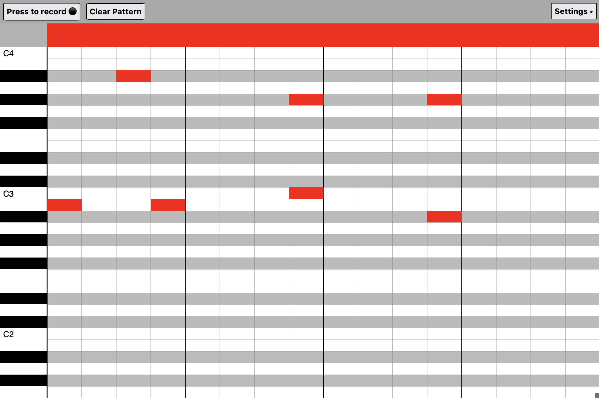 Screenshot of Piano Roll
